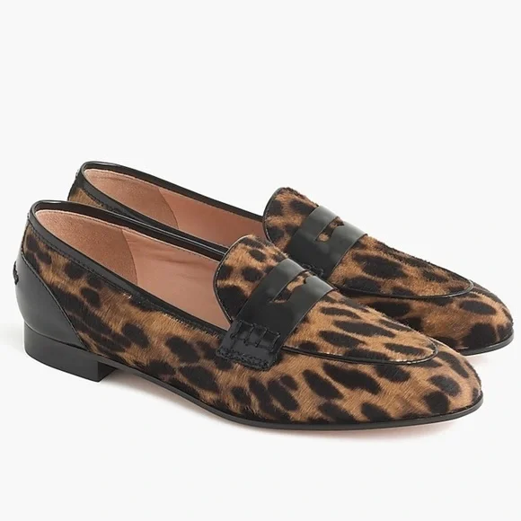 J. Crew Academy Penny Loafers in Leopard Calf Hair - Picture 2 of 10